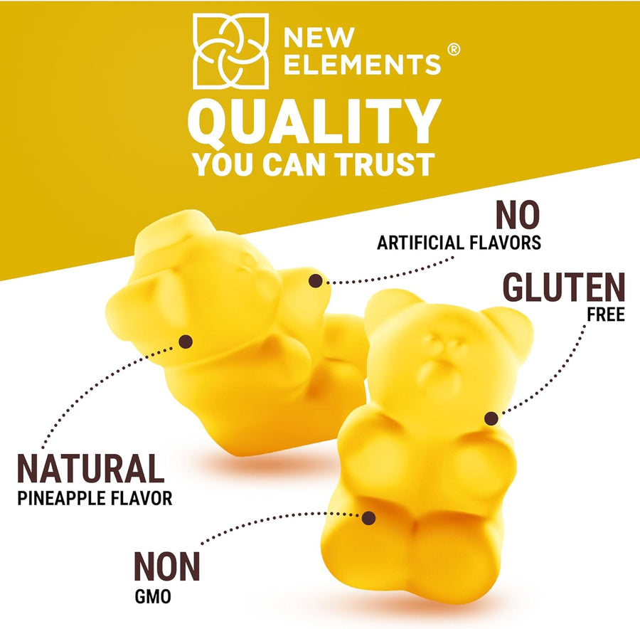 Magnesium Glycinate Gummies with Vitamin D3 (10,000 IU) & K2 – Bone, Heart & Relaxation Support | Vegan Pineapple Flavor (60 Gummies)