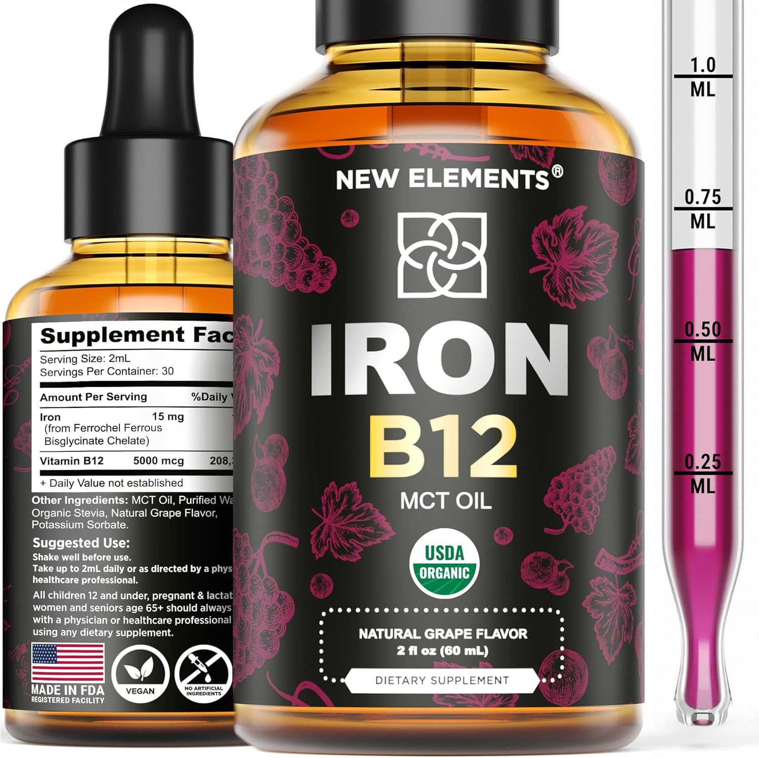 The Best Liquid Iron B12 Drops With MCT Oil