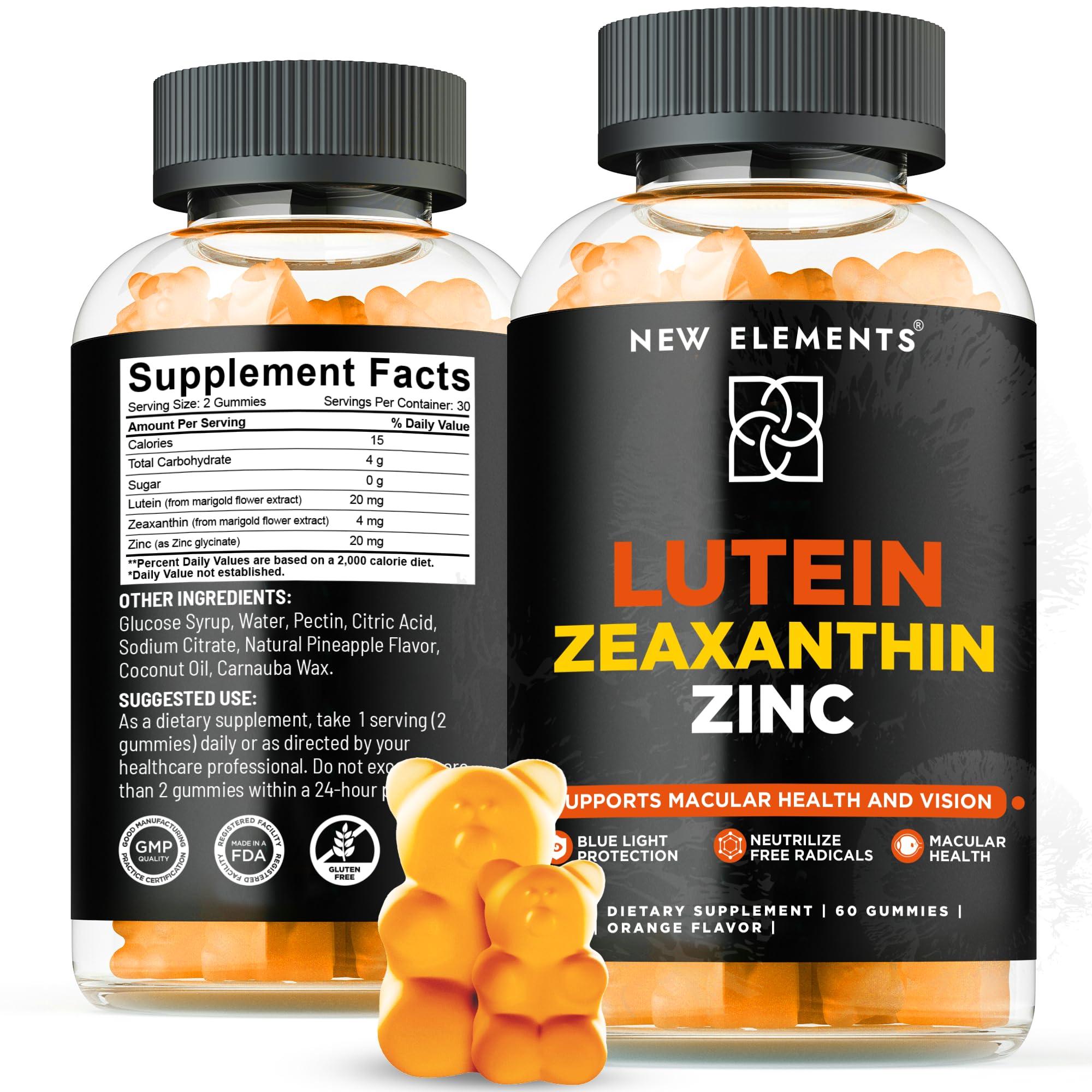 New Elements - Lutein Gummies With Zeaxanthin And Zinc