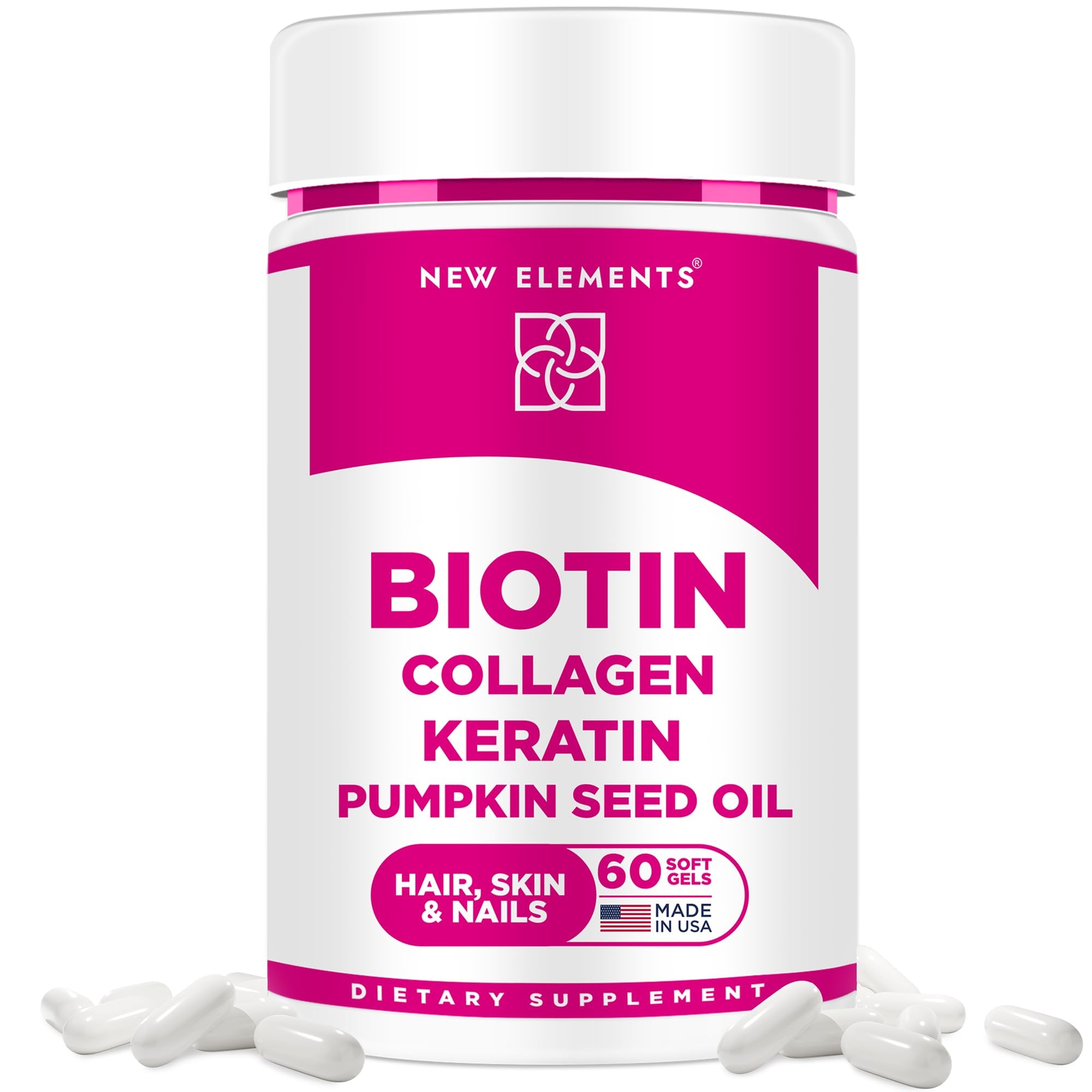 Biotin Supplement With Collagen, Keratin And Pumpkin Seed Oil