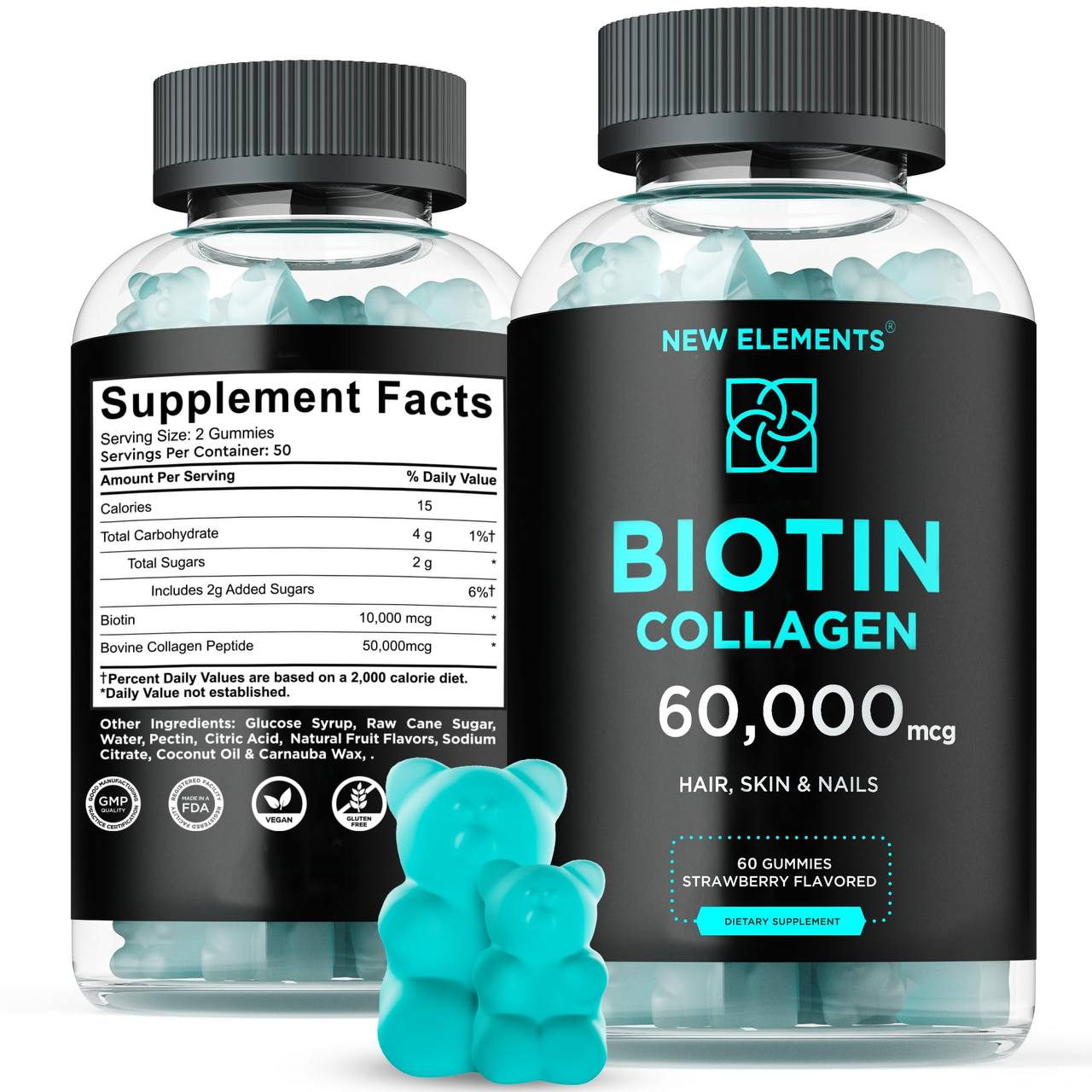 New Elements' Biotin Gummies With Collagen