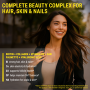 Biotin Gummies with Collagen, Vitamin D3, Saw Palmetto & Hyaluronic Acid – Hair, Skin & Nails Growth Supplement for Women & Men | Pineapple Flavor | 60 Gummies