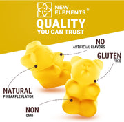 Vitamin D3 K2 Gummies 10,000 IU with Calcium – Bone, Immune & Heart Support – Vegan Pineapple Flavor – 60 Gummies