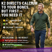 Vitamin D3 K2 Magnesium with Zinc & Calcium | Magnesium Glycinate 1500mg | D3 10,000 IU | K2 200mcg | Calcium 50mg | Zinc 50mg | Bone, Muscle & Immune Support for Women & Men - Vegan - Non-GMO