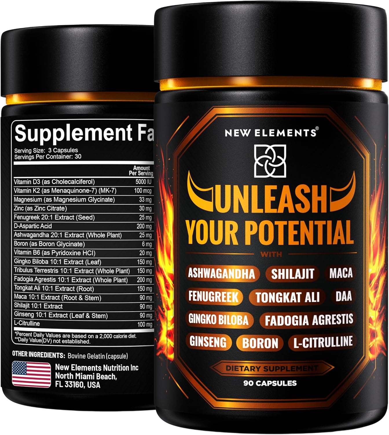 Testosterone Support for Men – Herbal Test Booster with Tongkat Ali, Fadogia Agrestis, Ashwagandha, Shilajit, Tribulus, Ginseng & Zinc | Energy, Strength & Vitality | 90 Capsules