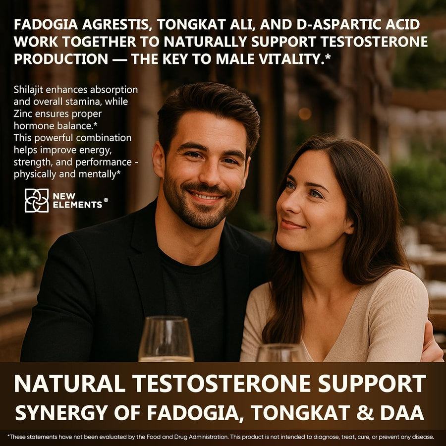 Testosterone Support for Men – Herbal Test Booster with Tongkat Ali, Fadogia Agrestis, Ashwagandha, Shilajit, Tribulus, Ginseng & Zinc | Energy, Strength & Vitality | 90 Capsules