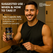 Testosterone Support for Men – Herbal Test Booster with Tongkat Ali, Fadogia Agrestis, Ashwagandha, Shilajit, Tribulus, Ginseng & Zinc | Energy, Strength & Vitality | 90 Capsules