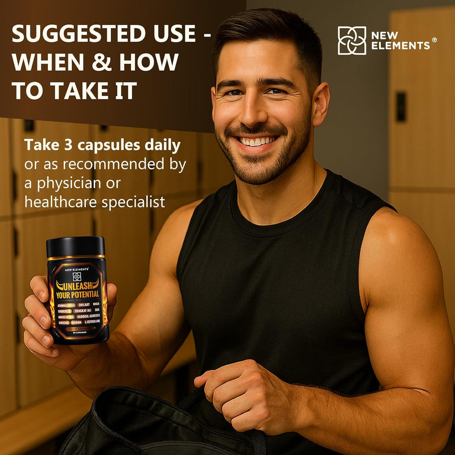 Testosterone Support for Men – Herbal Test Booster with Tongkat Ali, Fadogia Agrestis, Ashwagandha, Shilajit, Tribulus, Ginseng & Zinc | Energy, Strength & Vitality | 90 Capsules