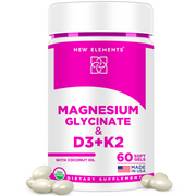 Magnesium Glycinate with Vitamin D3 (10,000 IU) & K2 (200 mcg) – Bone, Heart & Relaxation Support | Softgels with Coconut Oil (60 Count)