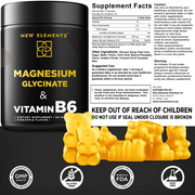 Magnesium Glycinate Gummies with Vitamin B6 – 500 mg Magnesium + 100 mg B6 | Sleep, Relaxation, Stress & Muscle Support | Vegan, Pineapple Flavor (60 Gummies)