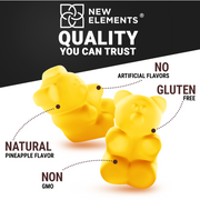 Magnesium Glycinate Gummies with Vitamin B6 – 500 mg Magnesium + 100 mg B6 | Sleep, Relaxation, Stress & Muscle Support | Vegan, Pineapple Flavor (60 Gummies)