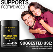 Magnesium Glycinate Gummies with Vitamin B6 – 500 mg Magnesium + 100 mg B6 | Sleep, Relaxation, Stress & Muscle Support | Vegan, Pineapple Flavor (60 Gummies)